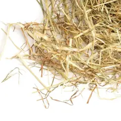 Un tas de foin sec, prêt pour une analyse de foin détaillée. Les brins varient en couleur, du vert pâle au brun.